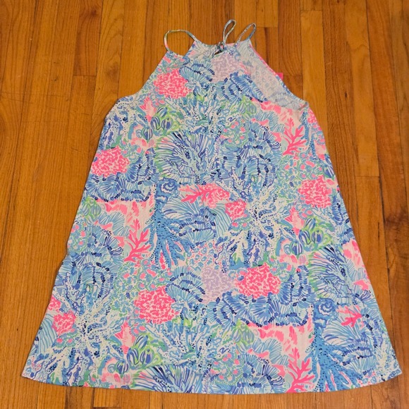 Lilly Pulitzer MARGOT Swing Dress Halter Neck Coral Print Women's Size Medium‎ - Picture 2 of 6